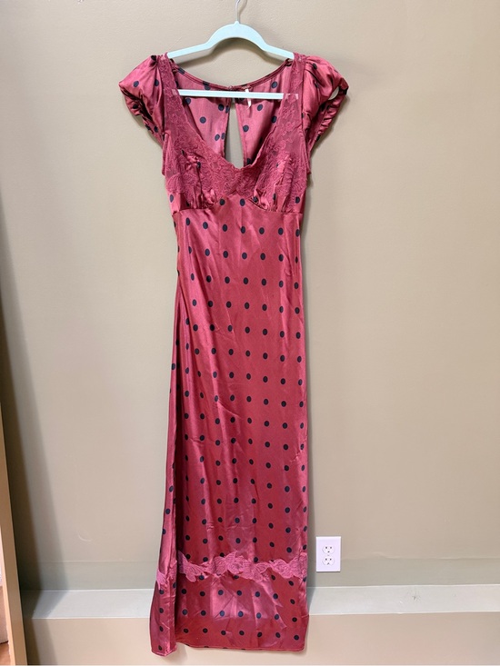 Free People Dresses & Skirts - Free People Rose Pink Polka Dot Maxi Dress